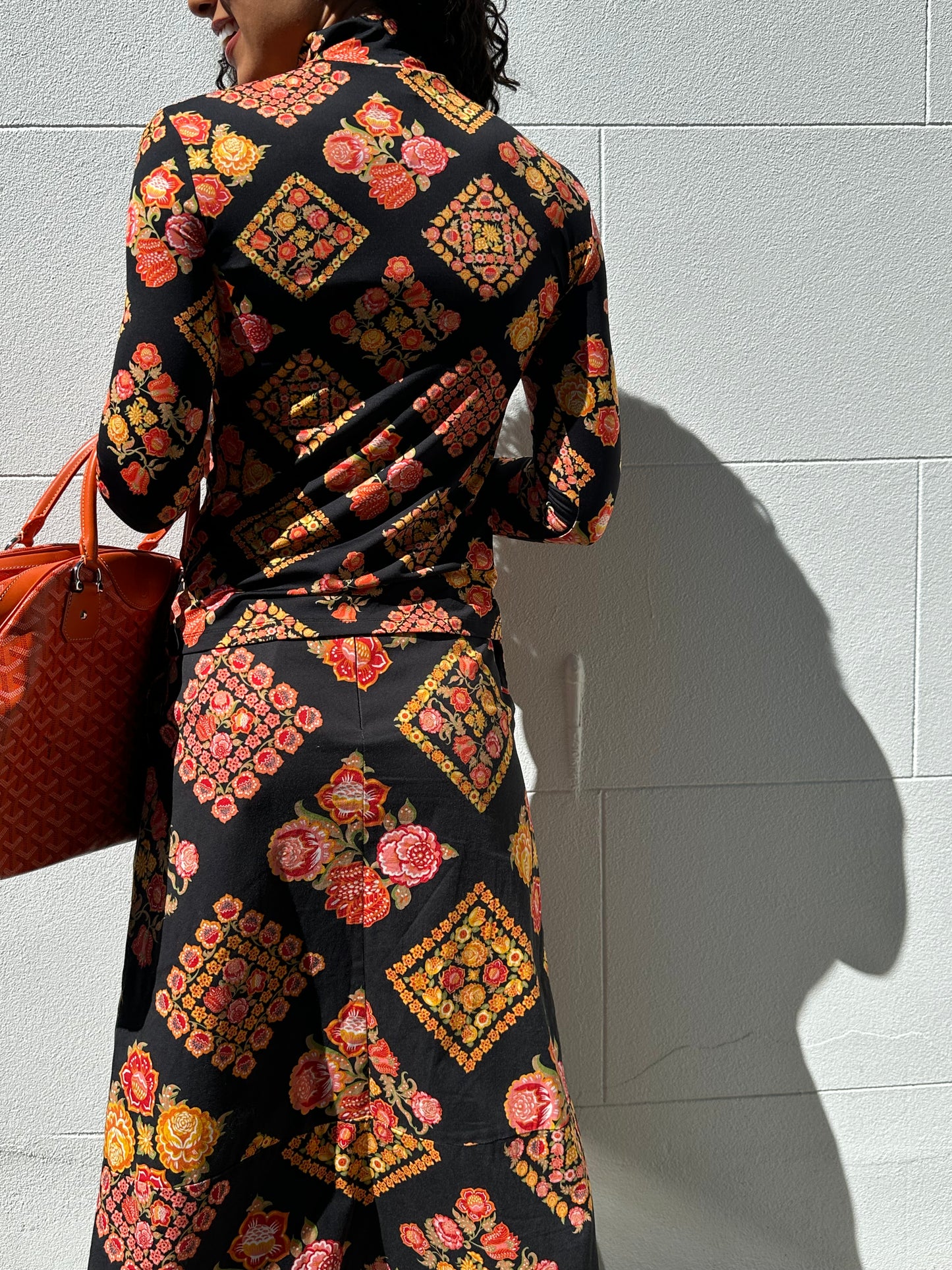 La Double J Orange Floral Set Size XS