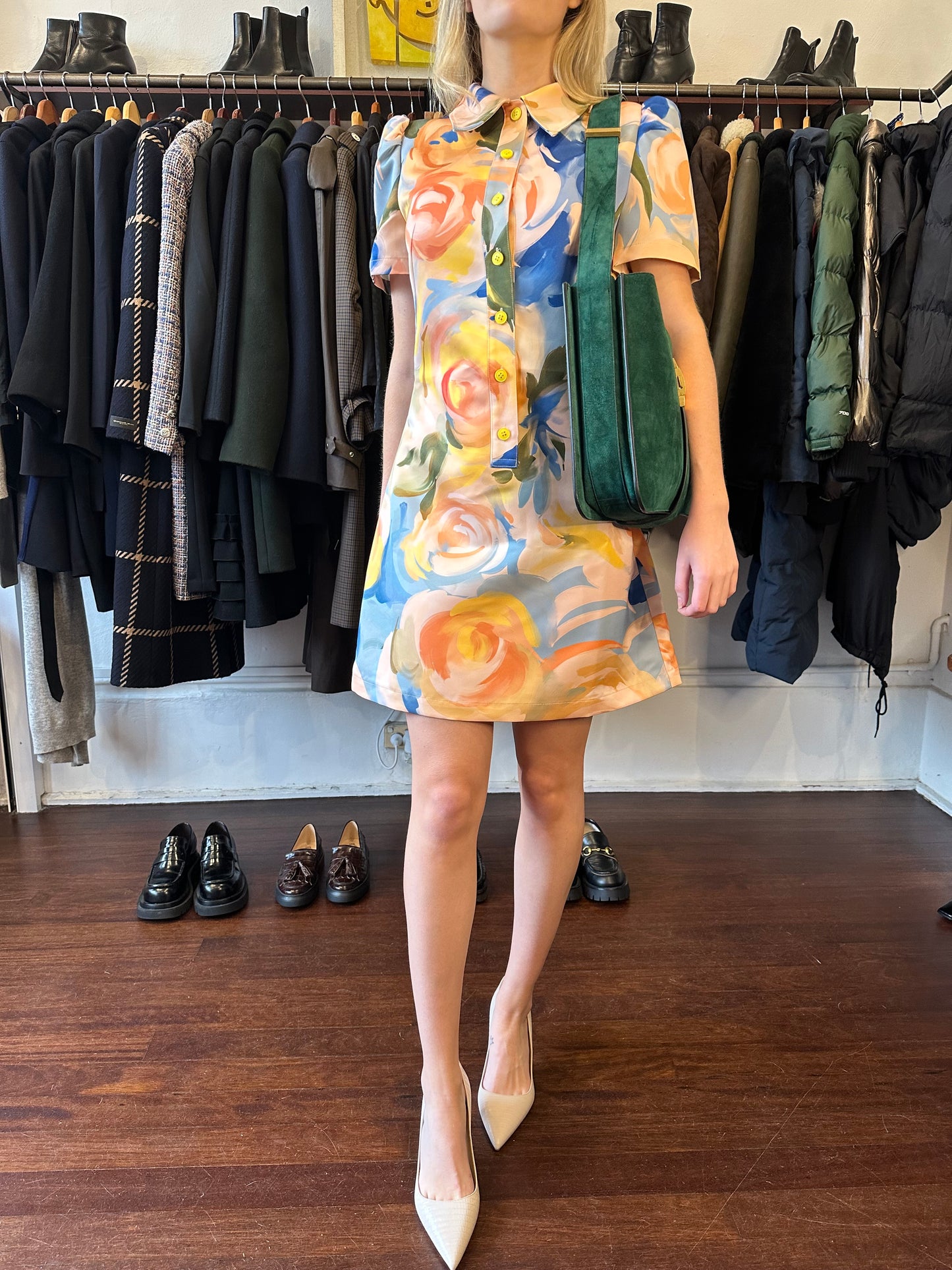 Leo Lin Floral Mini Dress Size 8