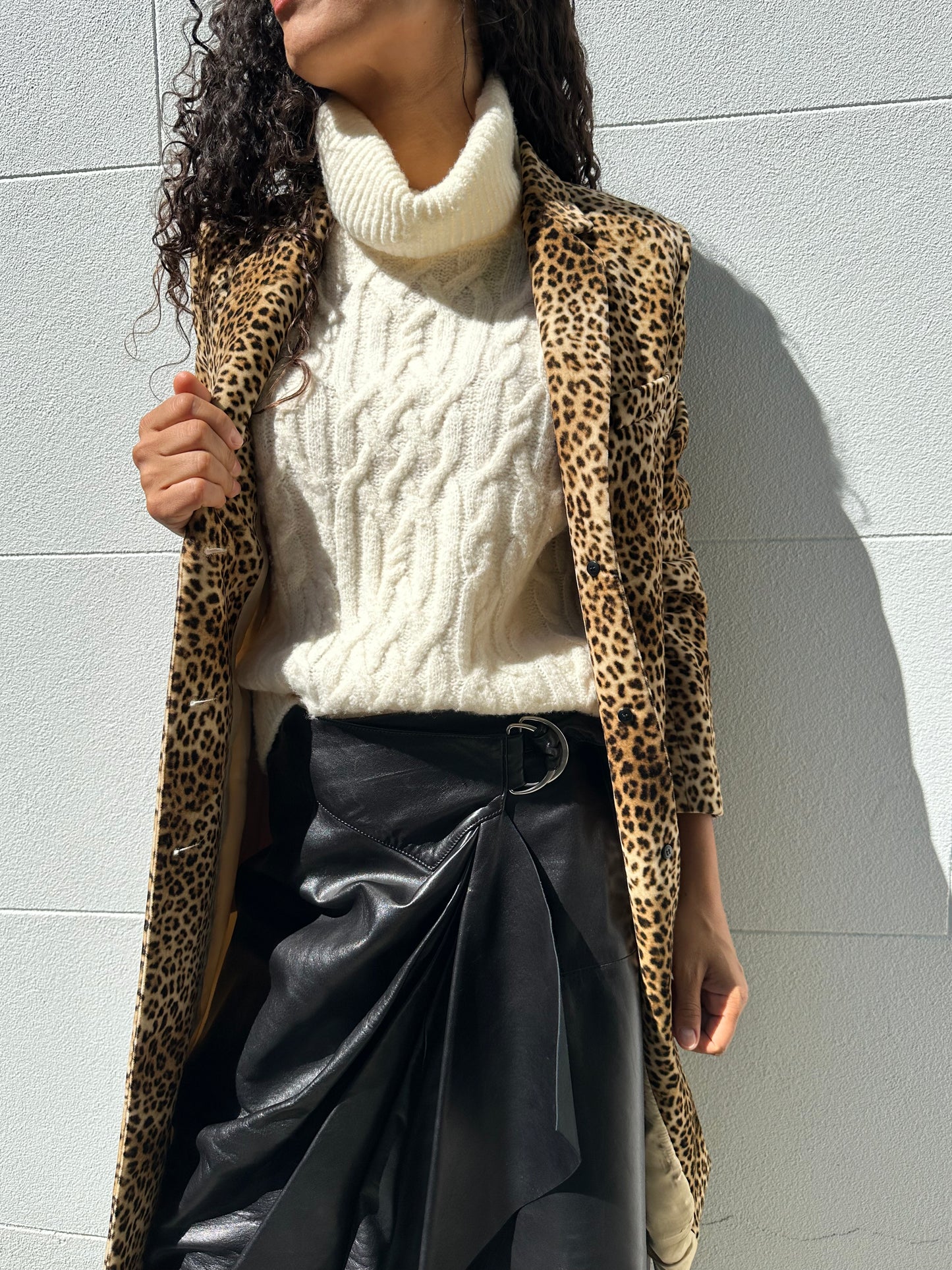 Nili Lotan Leopard Coat Size US 6