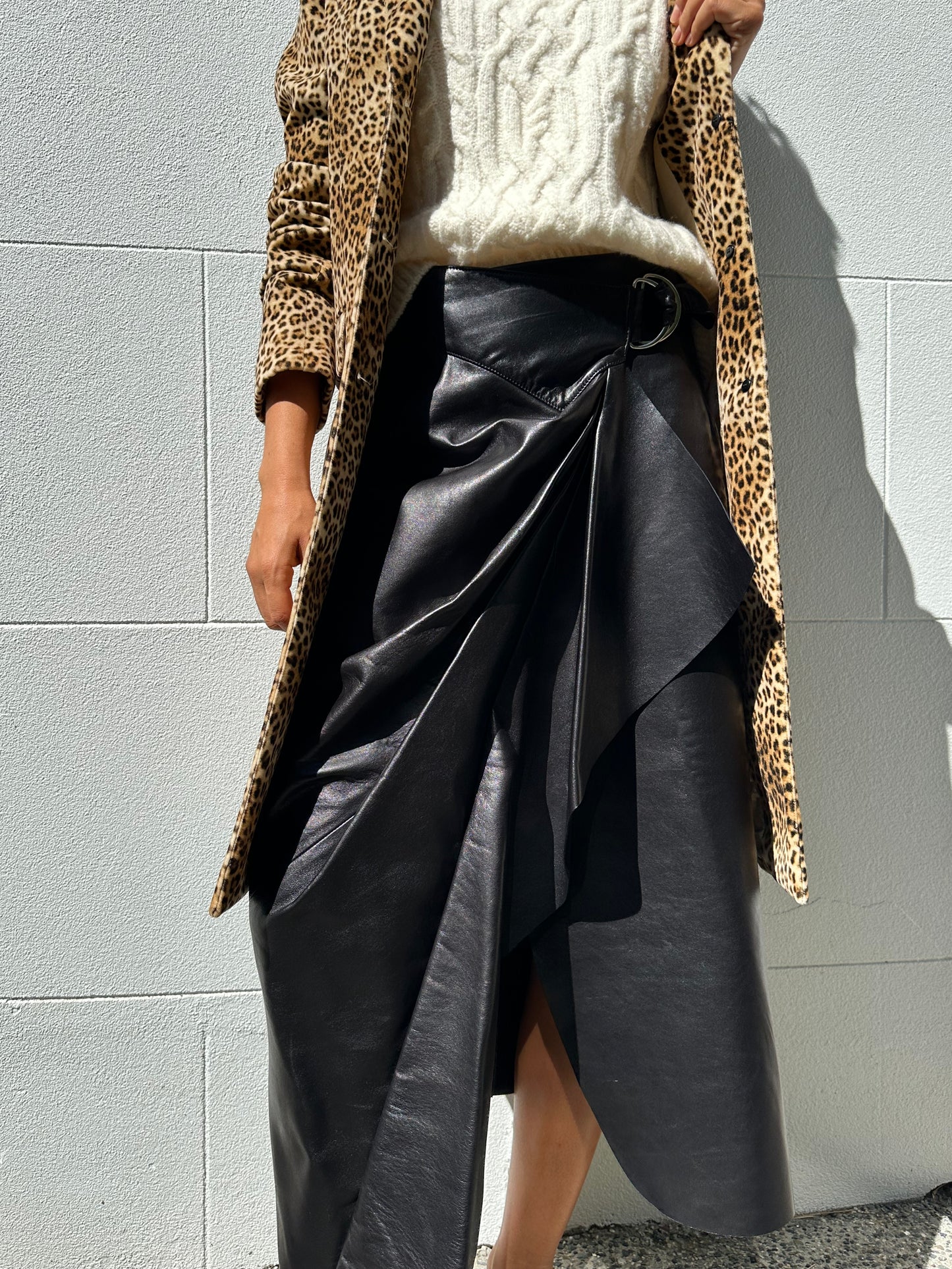 Isabel Marant Black Leather Skirt Size 36