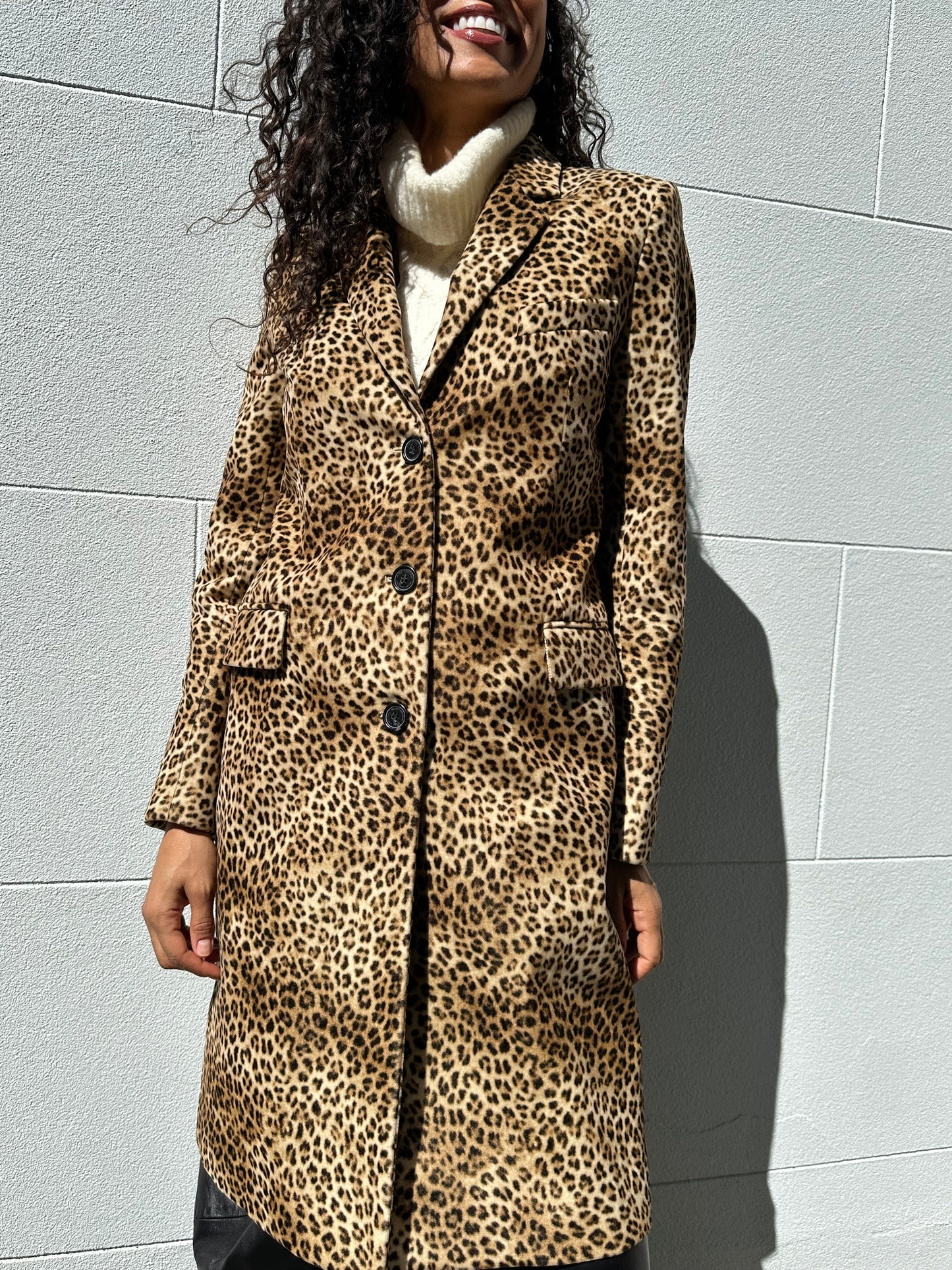 Nili Lotan Leopard Coat Size US 6