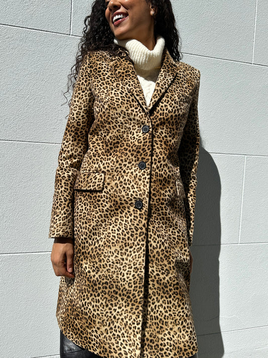 Nili Lotan Leopard Coat Size US 6
