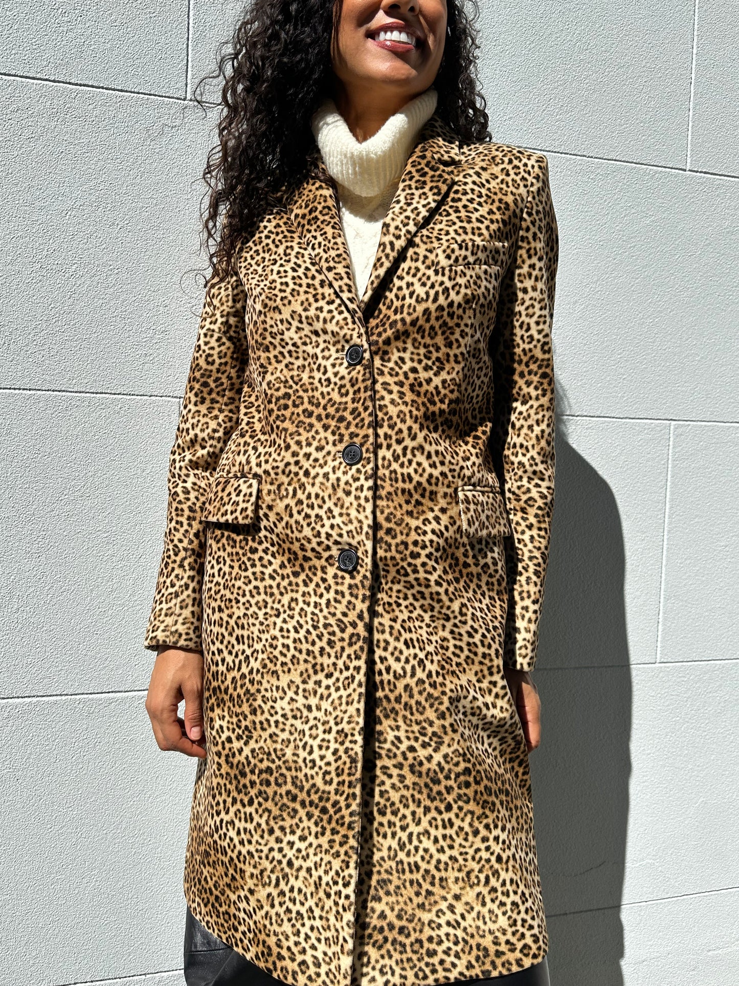 Nili Lotan Leopard Coat Size US 6