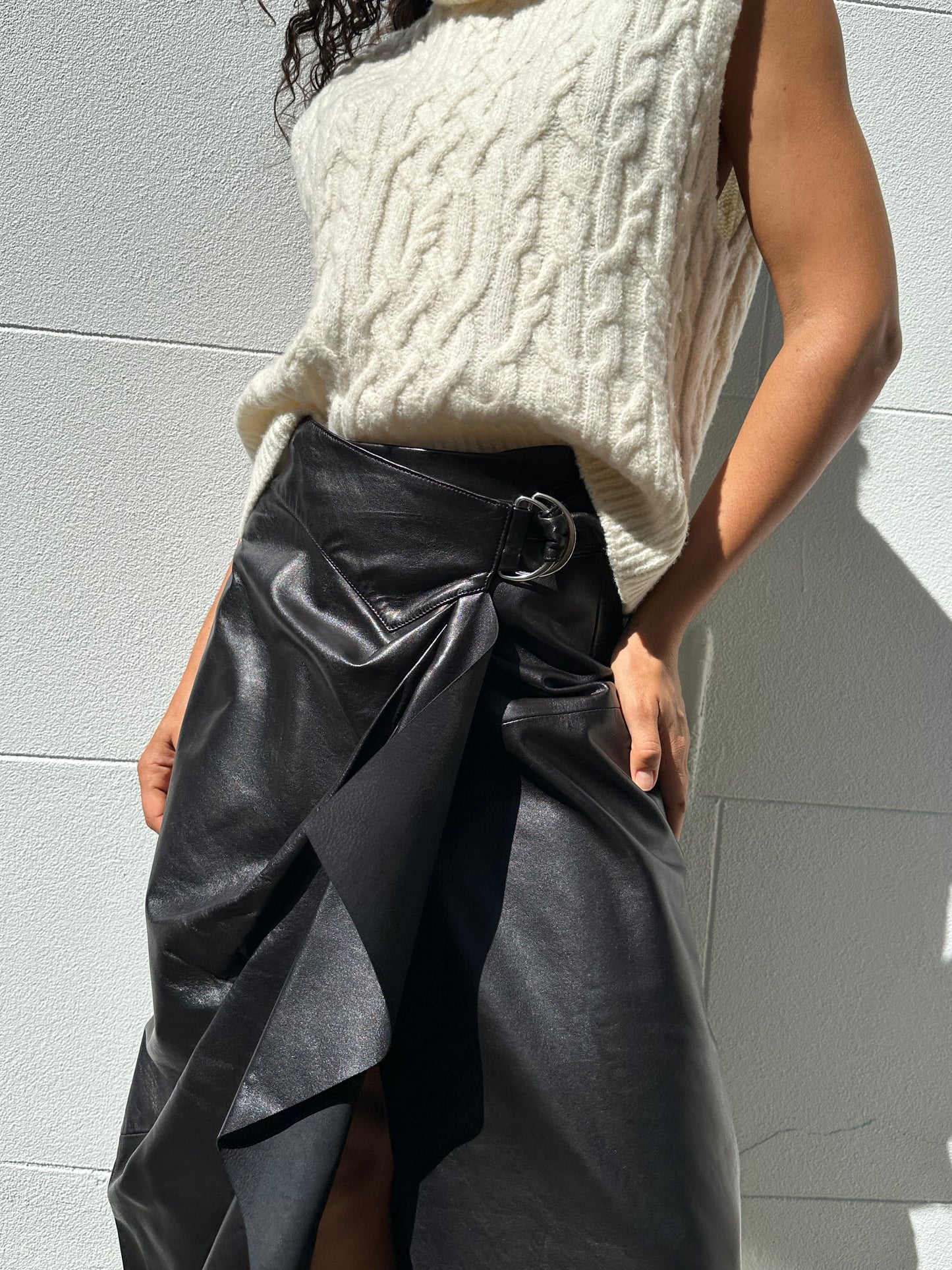 Isabel Marant Black Leather Skirt Size 36