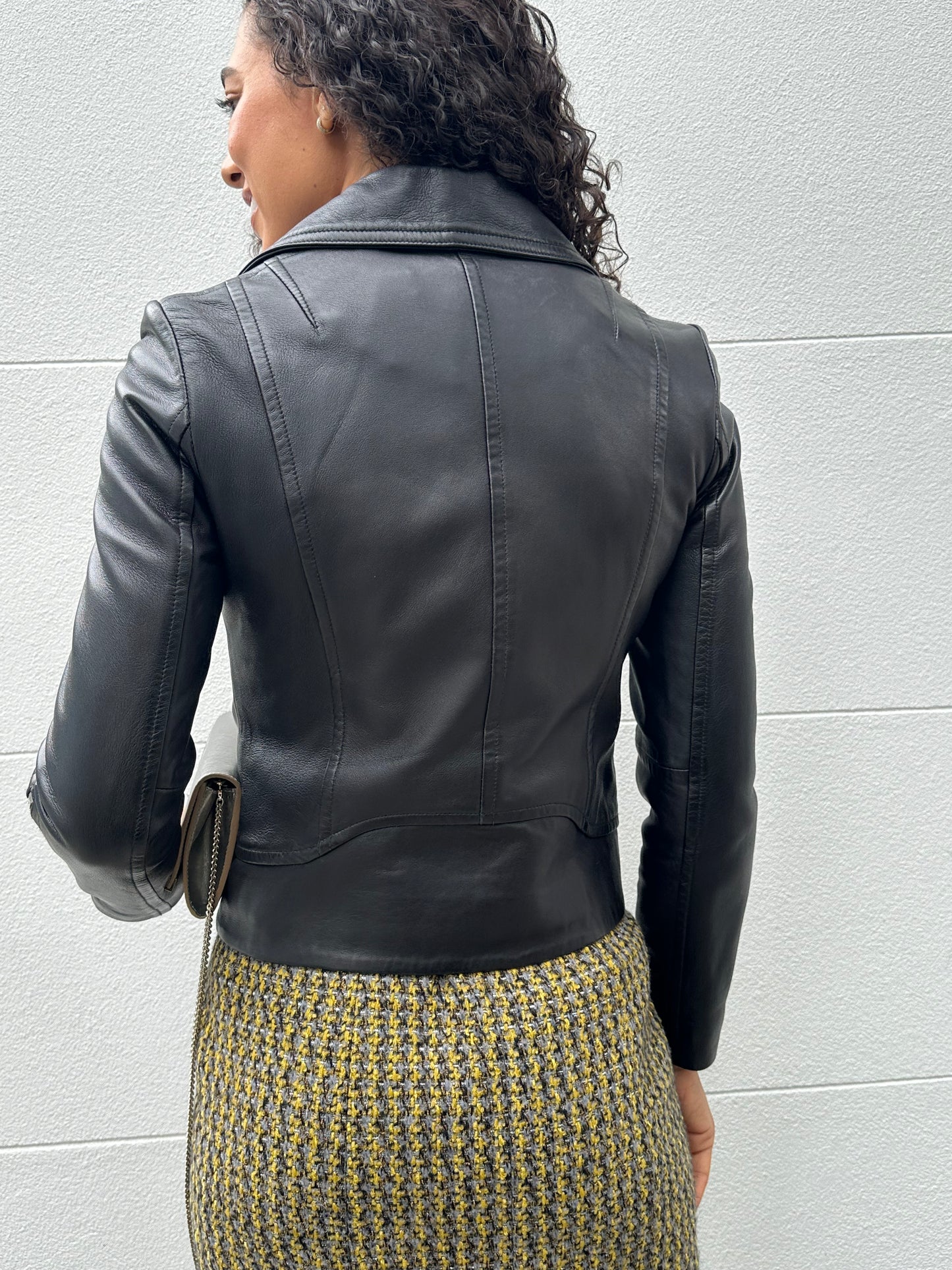 Rag And Bone Black Leather Biker Jacket Size XXS