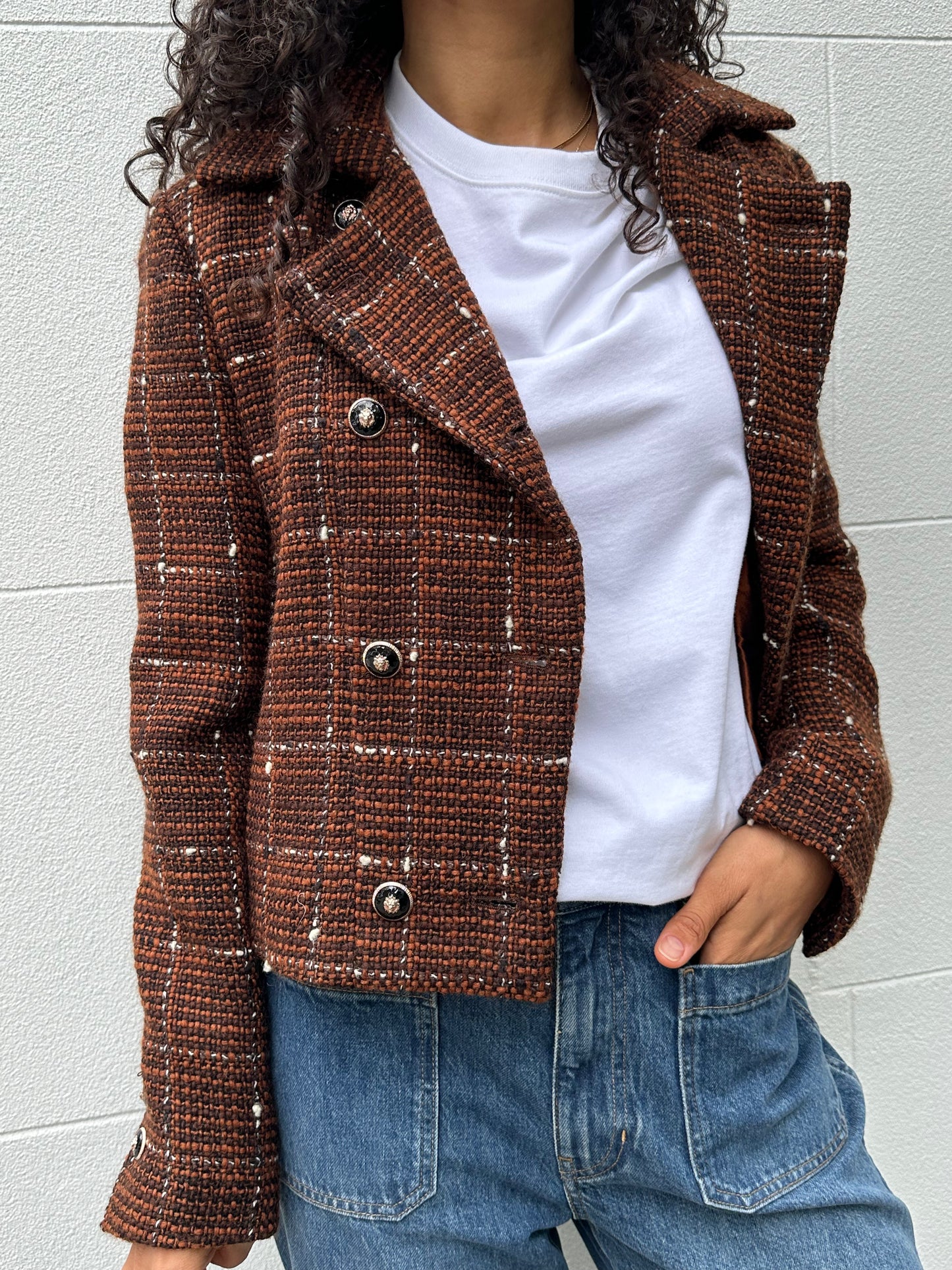 Chanel Rust Tweed Jacket Size 40