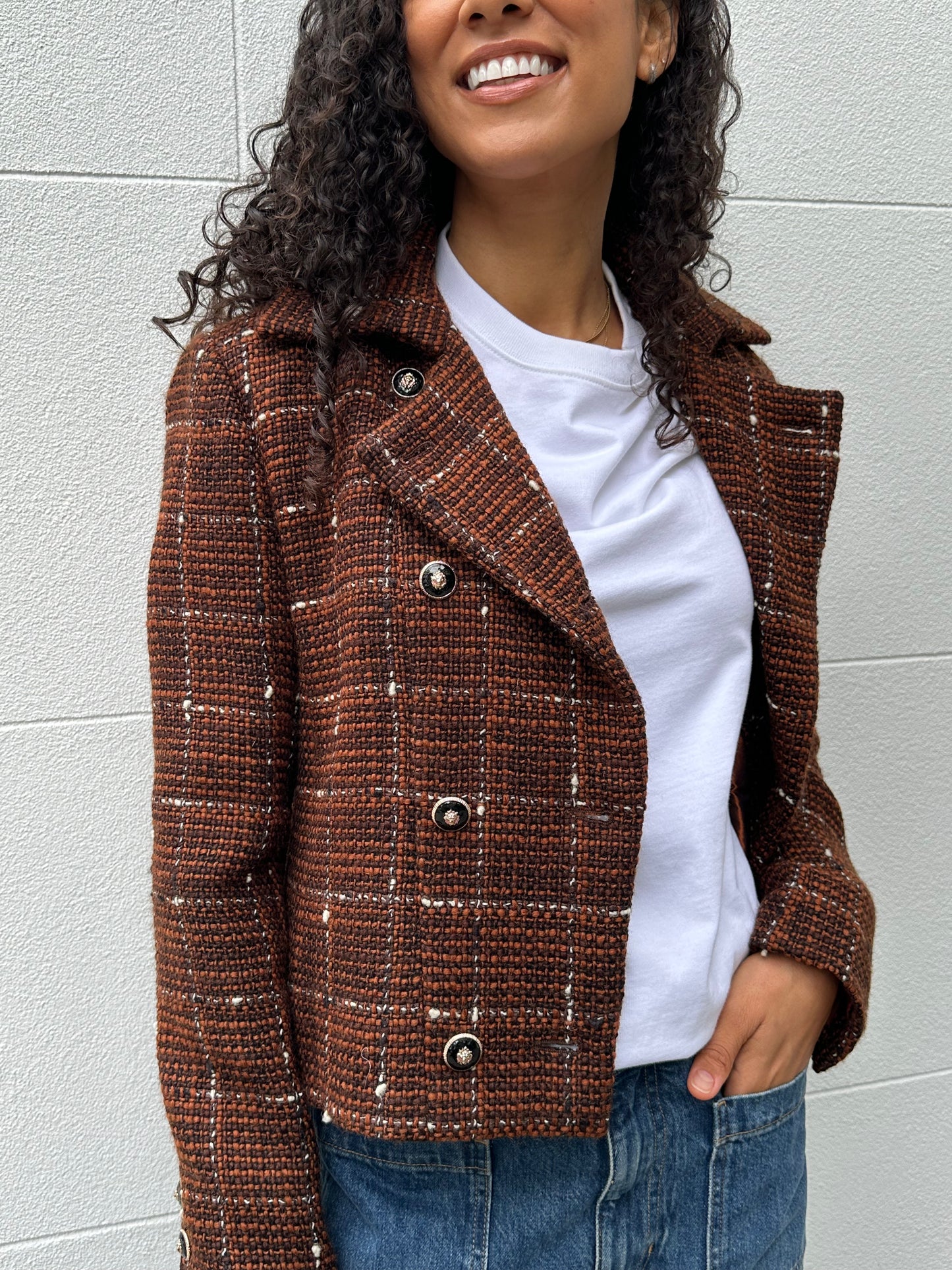 Chanel Rust Tweed Jacket Size 40
