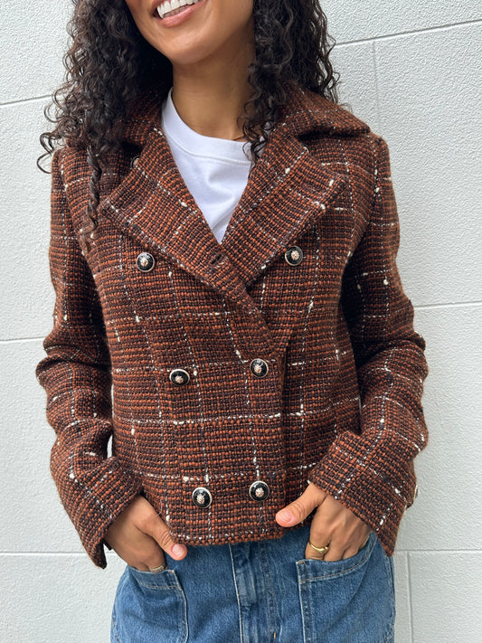 Chanel Rust Tweed Jacket Size 40