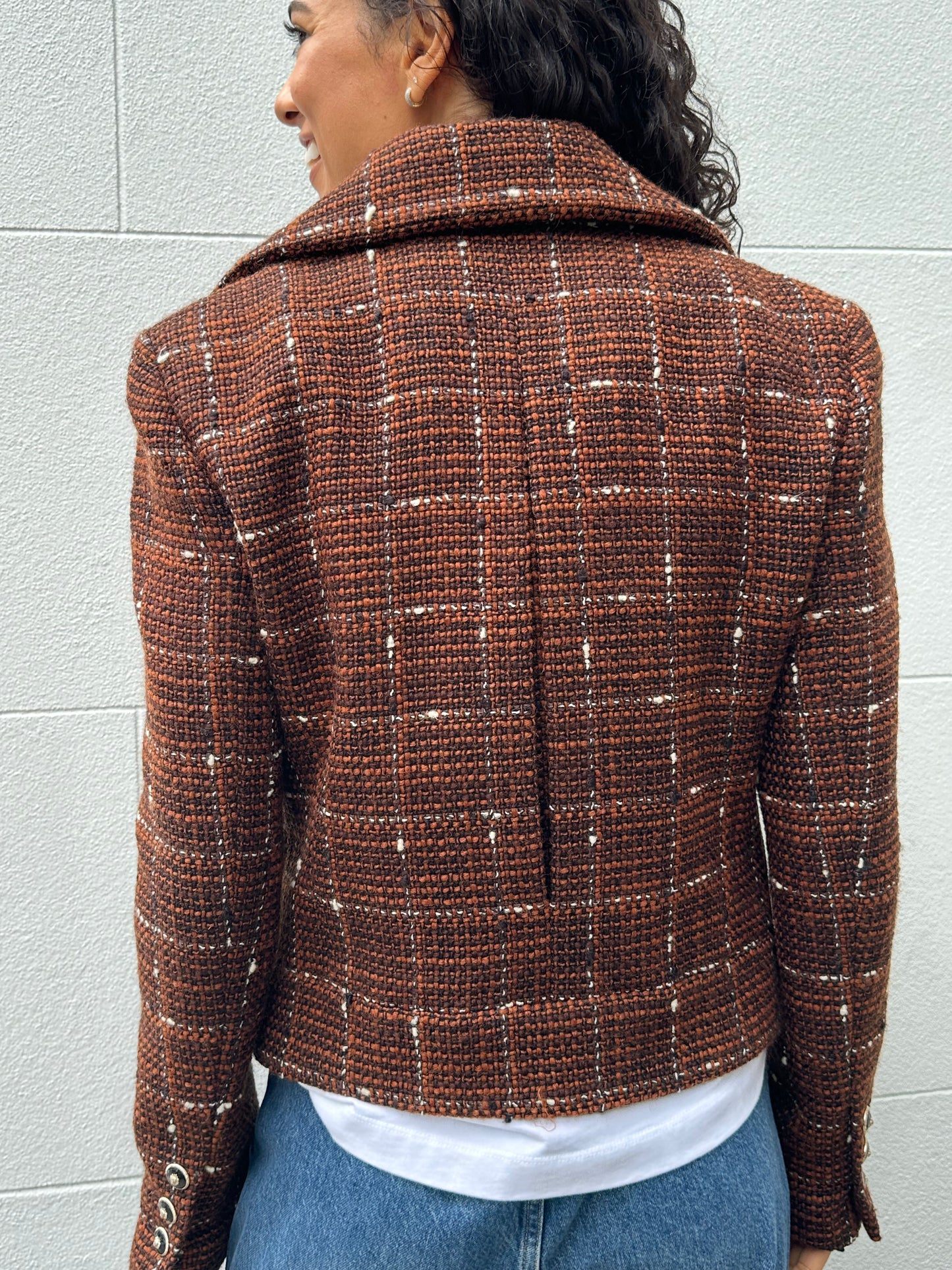 Chanel Rust Tweed Jacket Size 40