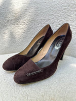 Tods Chocolate Suede Heels Size 40