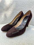 Tods Chocolate Suede Heels Size 40