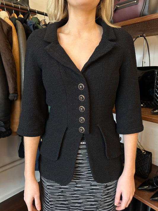 Chanel Black Short Sleeve Jacket Size 36