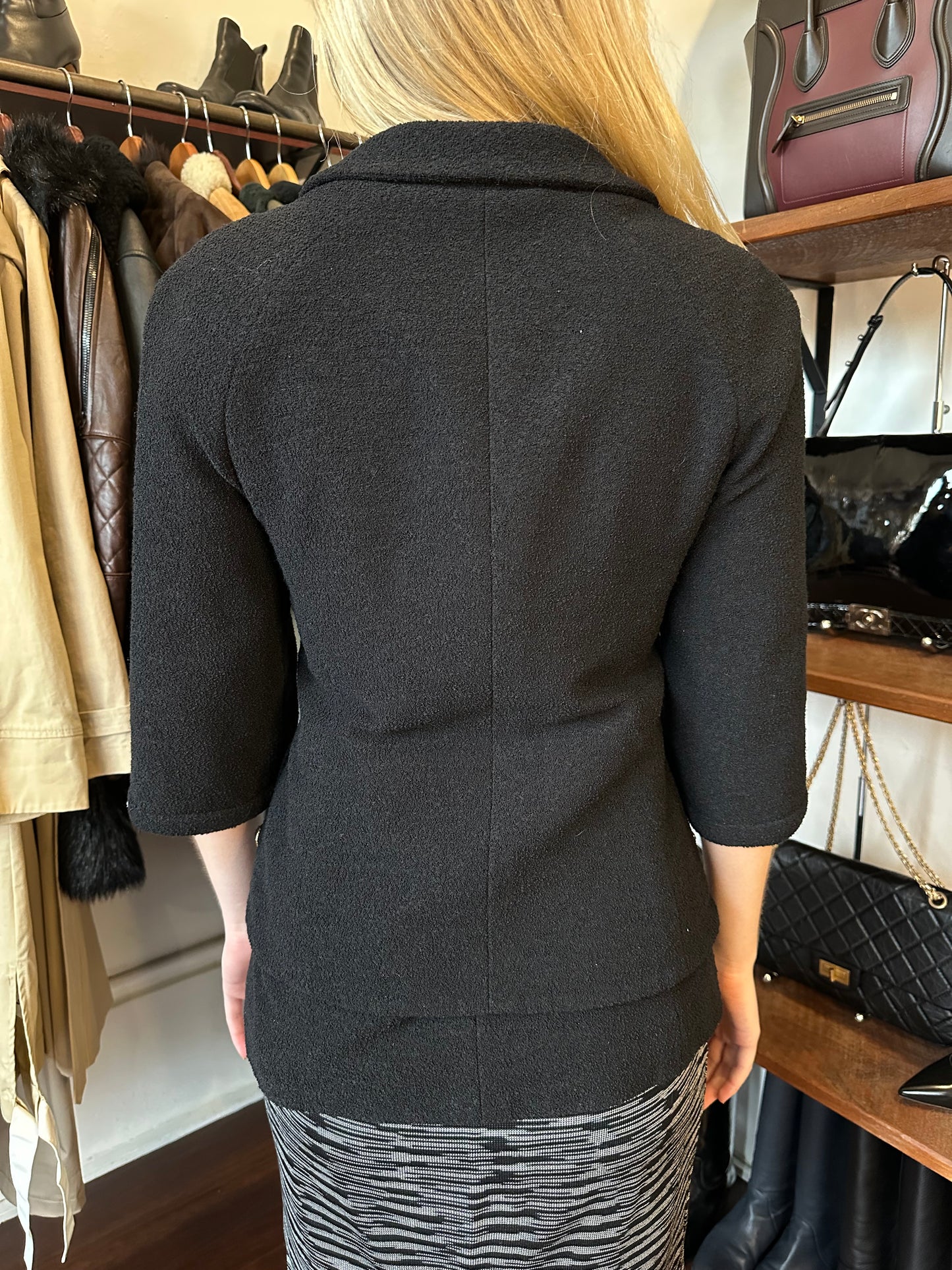Chanel Black Short Sleeve Jacket Size 36