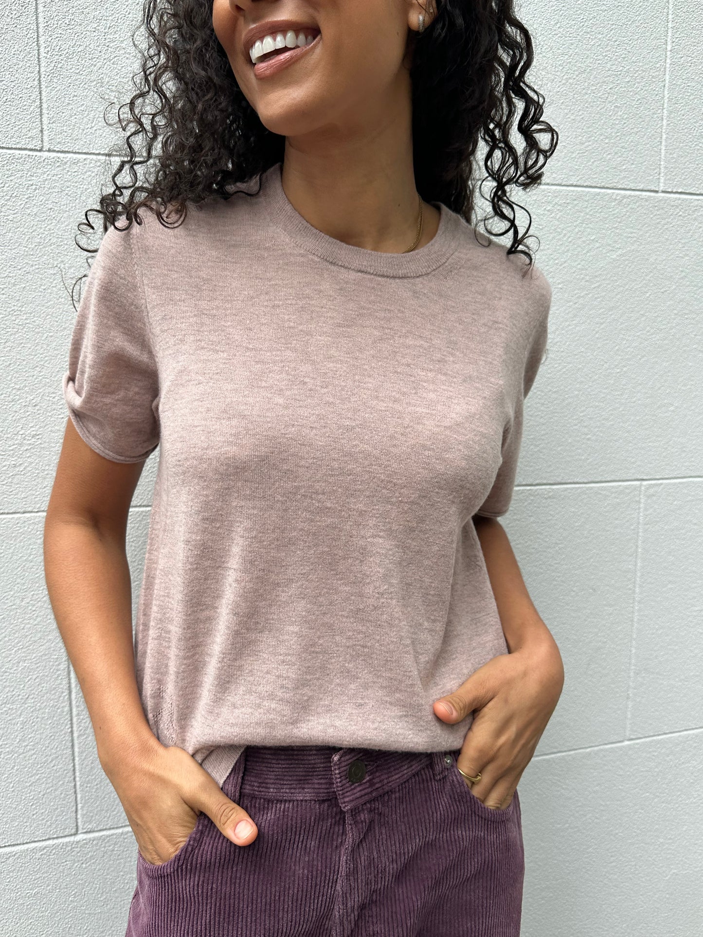 Zadig & Voltaire Pink Marle Knit Tshirt Size S