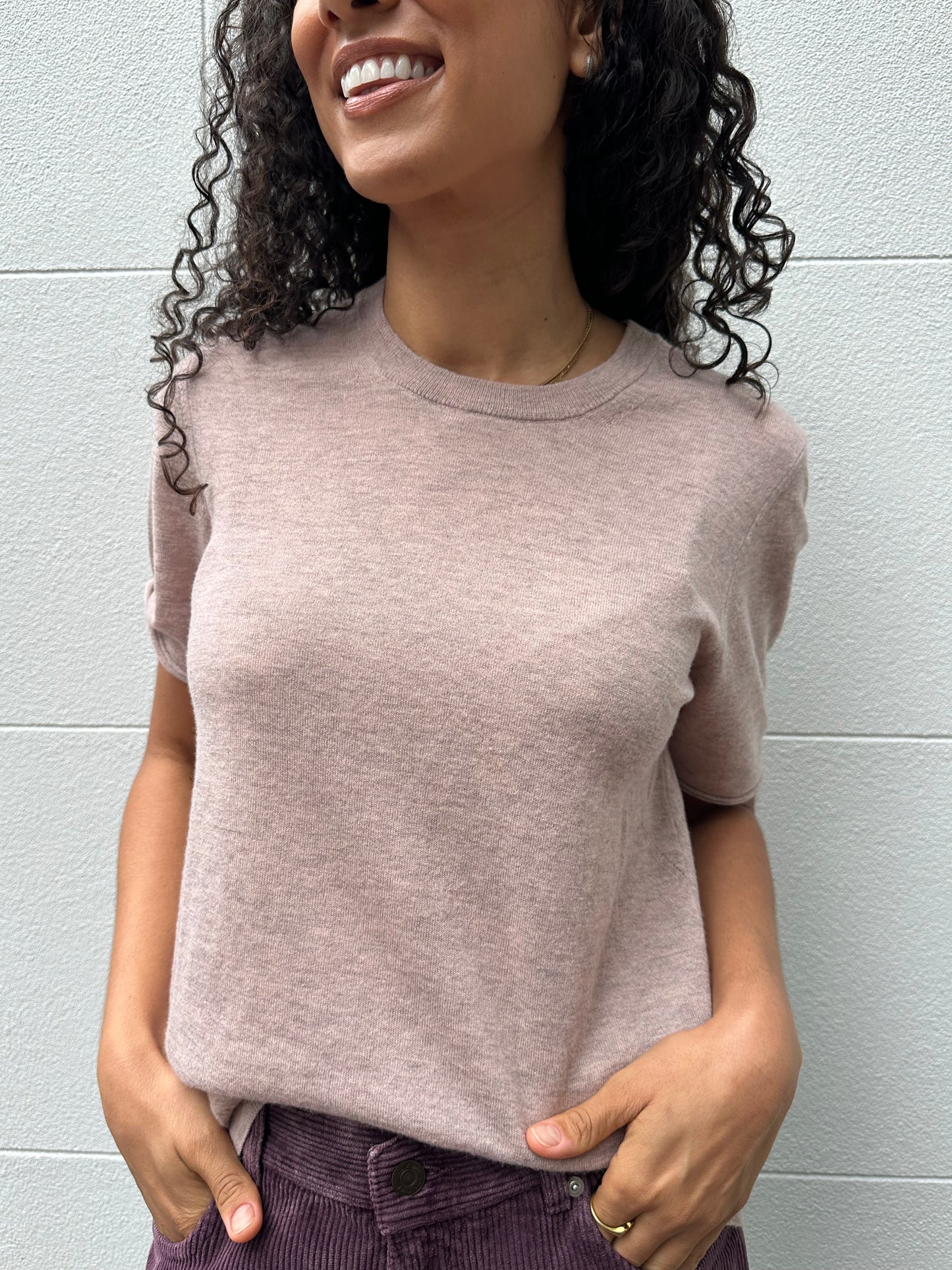 Zadig & Voltaire Pink Marle Knit Tshirt Size S