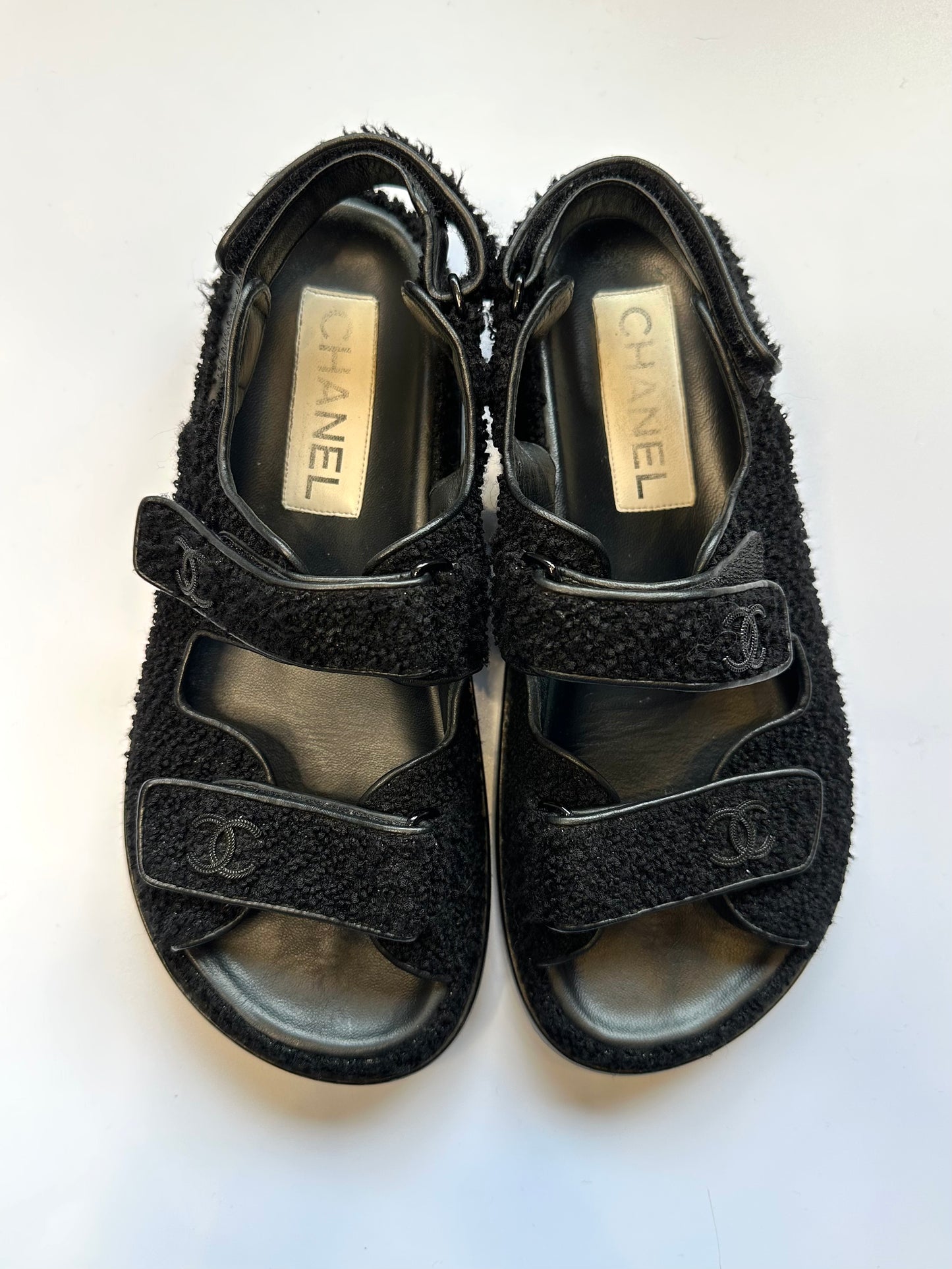 Chanel Black Dad Sandals size 37.5
