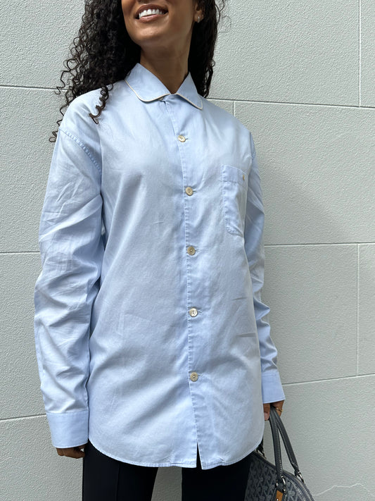 Gucci Pale Blue Pipe Shirt Size M