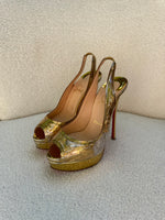 Christian Louboutin Gold Heels size 38