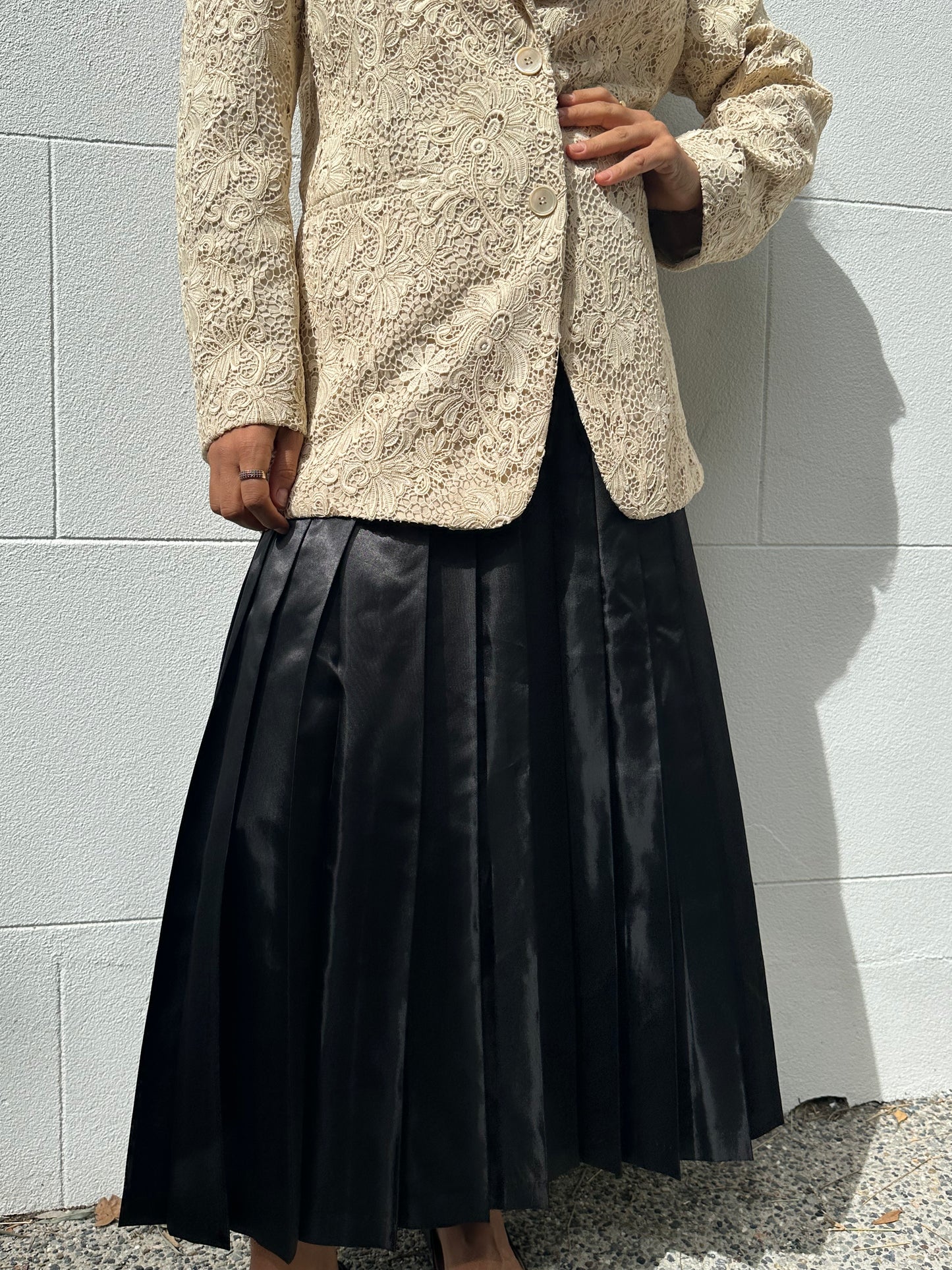 Junya Watanabe Black Pleat Skirt Size M