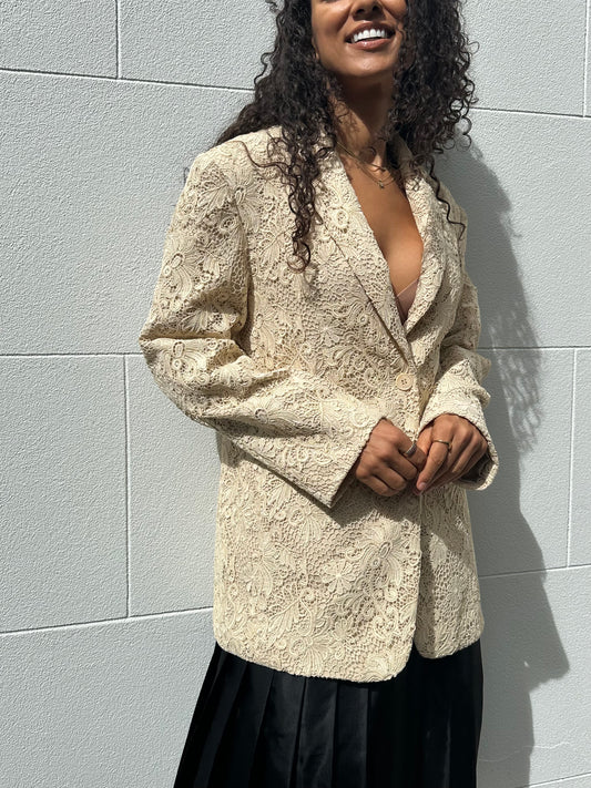 Scanlan Theodore Cream Lace Blazer Size 8