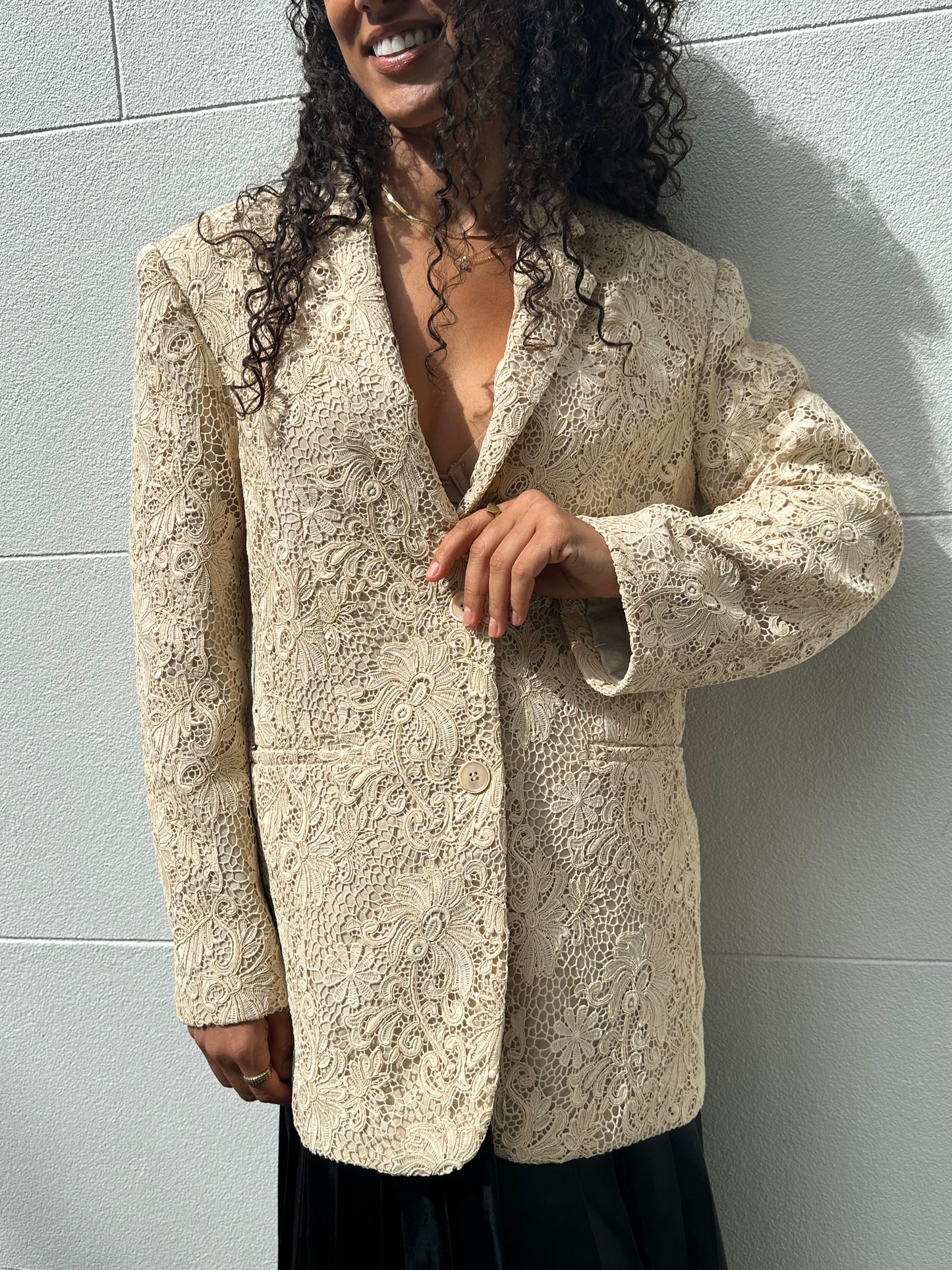 Scanlan Theodore Cream Lace Blazer Size 8