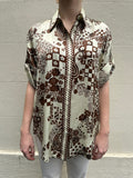 Alemais Brown Print Shirt Size 8