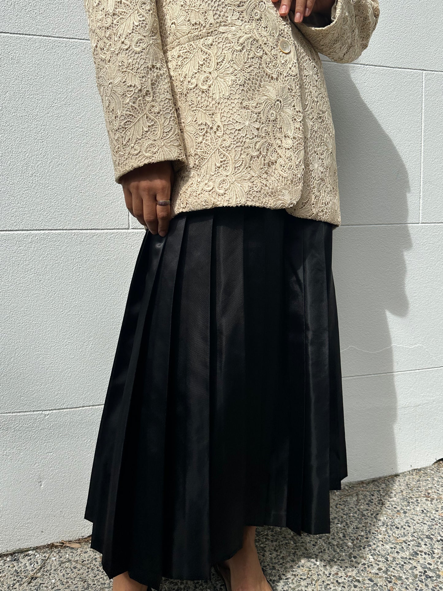 Junya Watanabe Black Pleat Skirt Size M