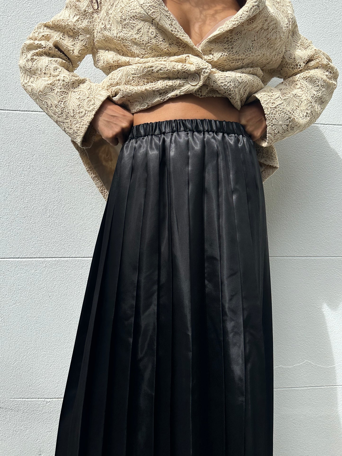 Junya Watanabe Black Pleat Skirt Size M