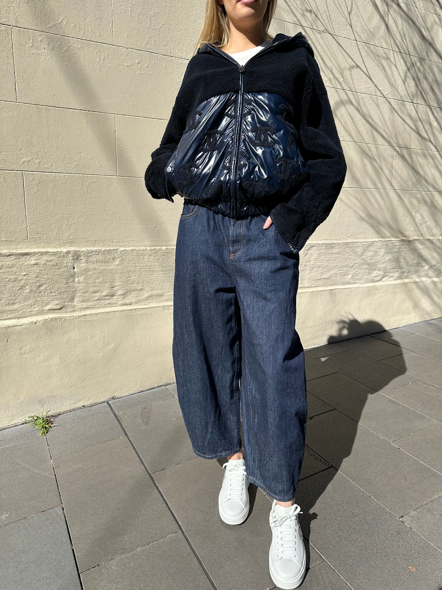 Chanel Navy Puffer Jacket Size 38