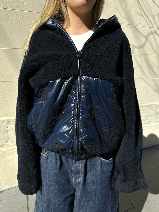 Chanel Navy Puffer Jacket Size 38