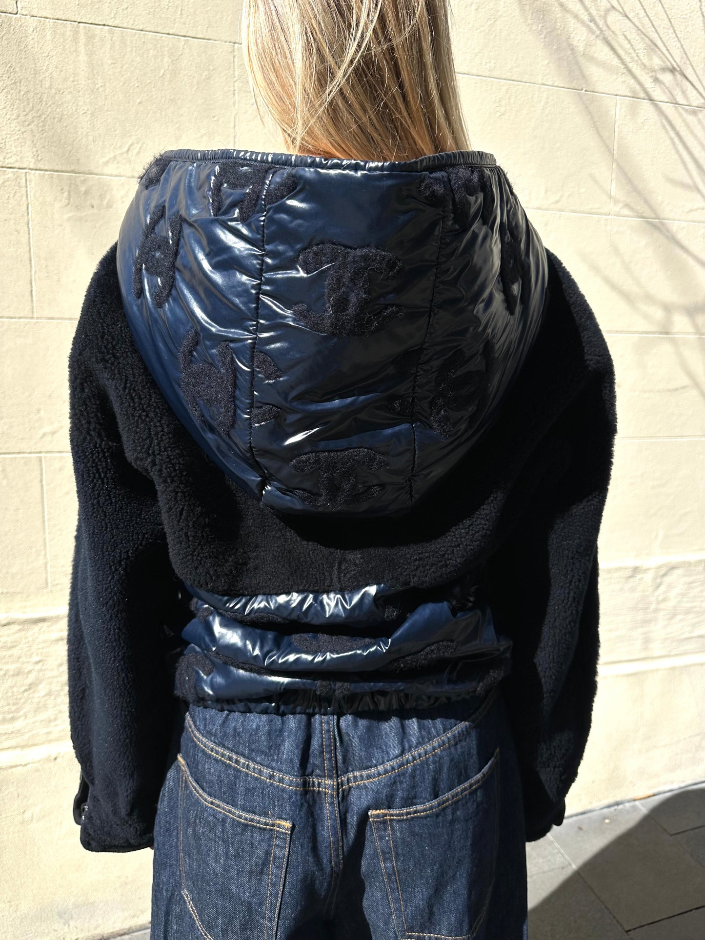 Chanel Navy Puffer Jacket Size 38