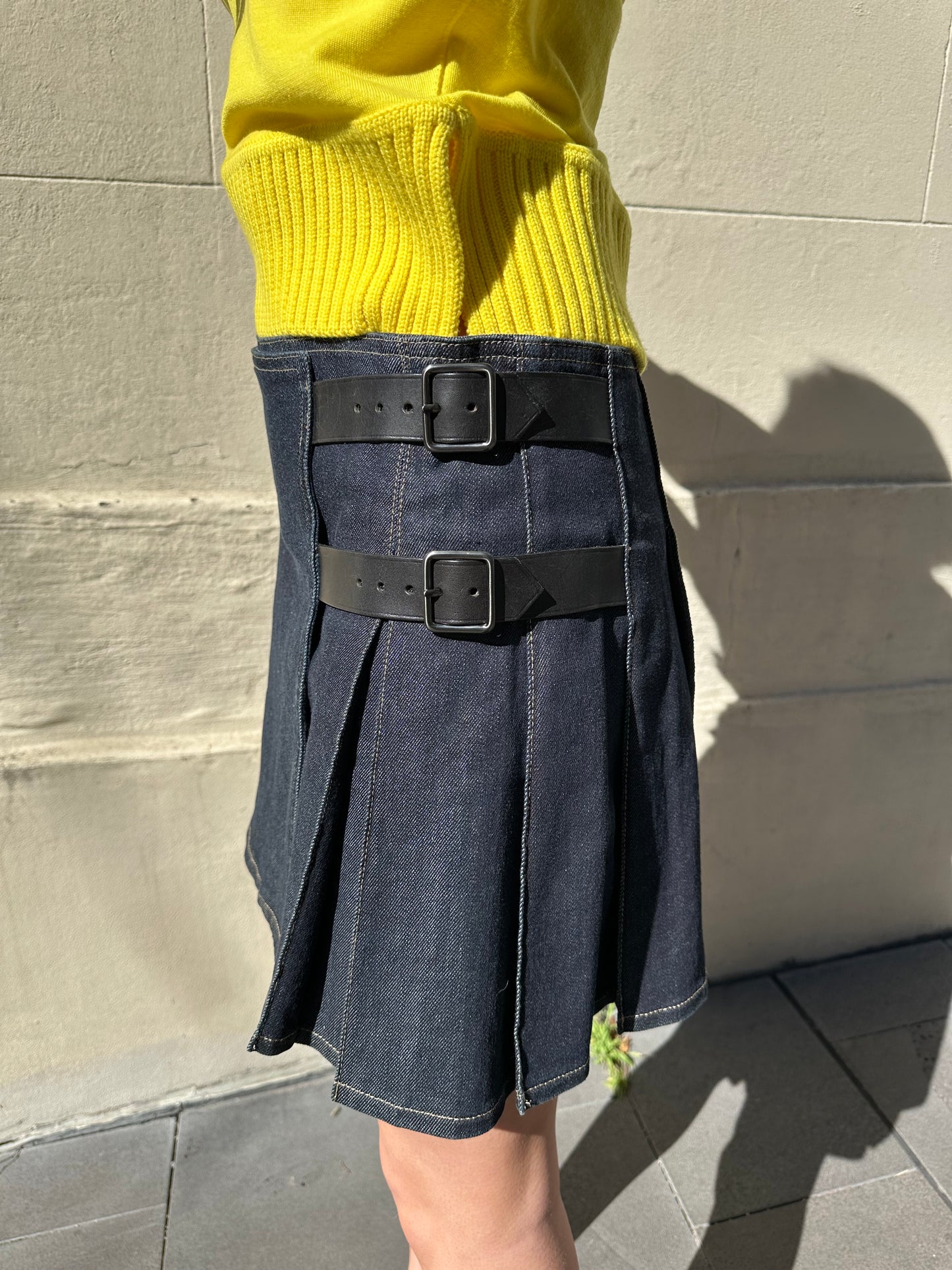 Burberry Pleat Denim Skirt Size 8