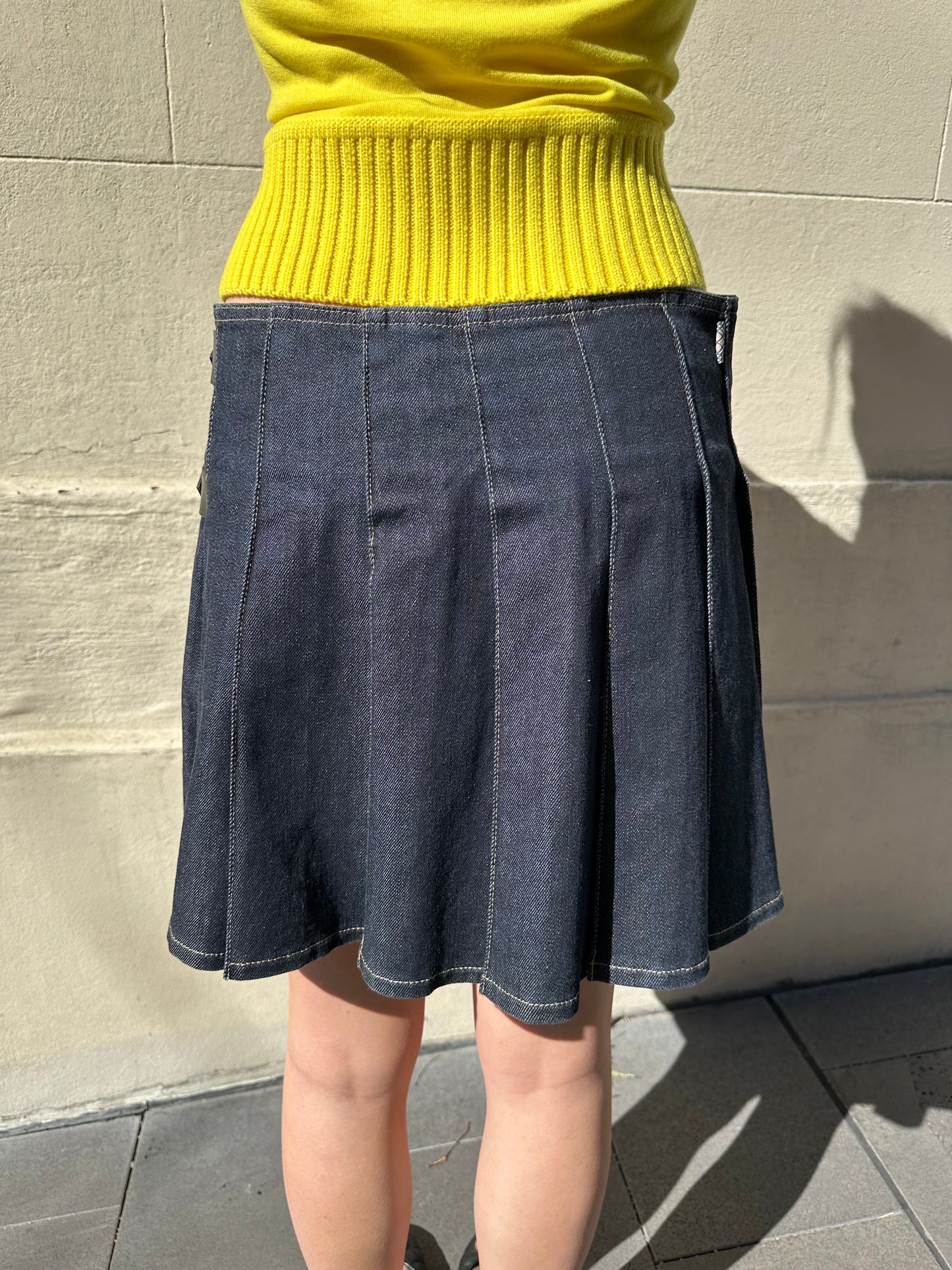 Burberry Pleat Denim Skirt Size 8