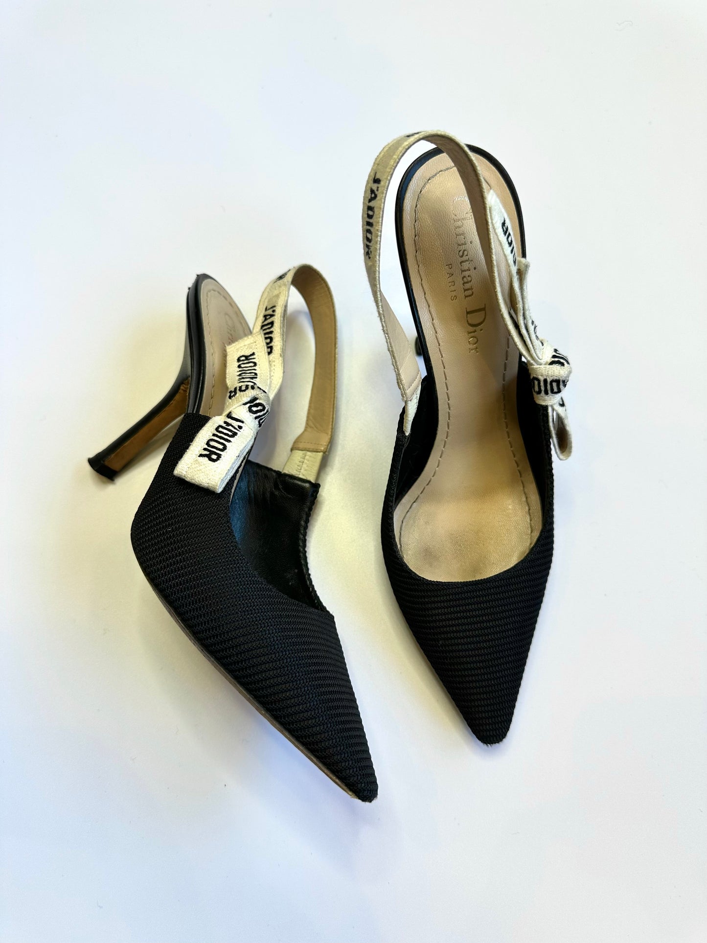 Dior J'Adior Ribbon Black Heels Size 37