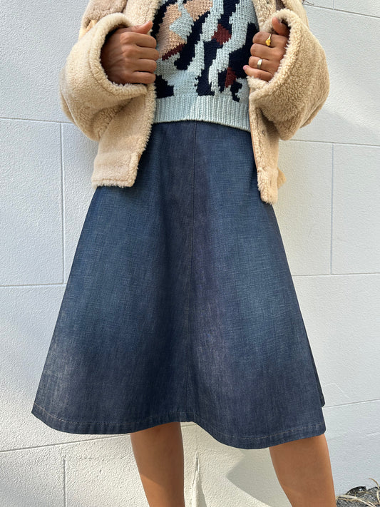 Prada Full Length Denim Skirt Size 42