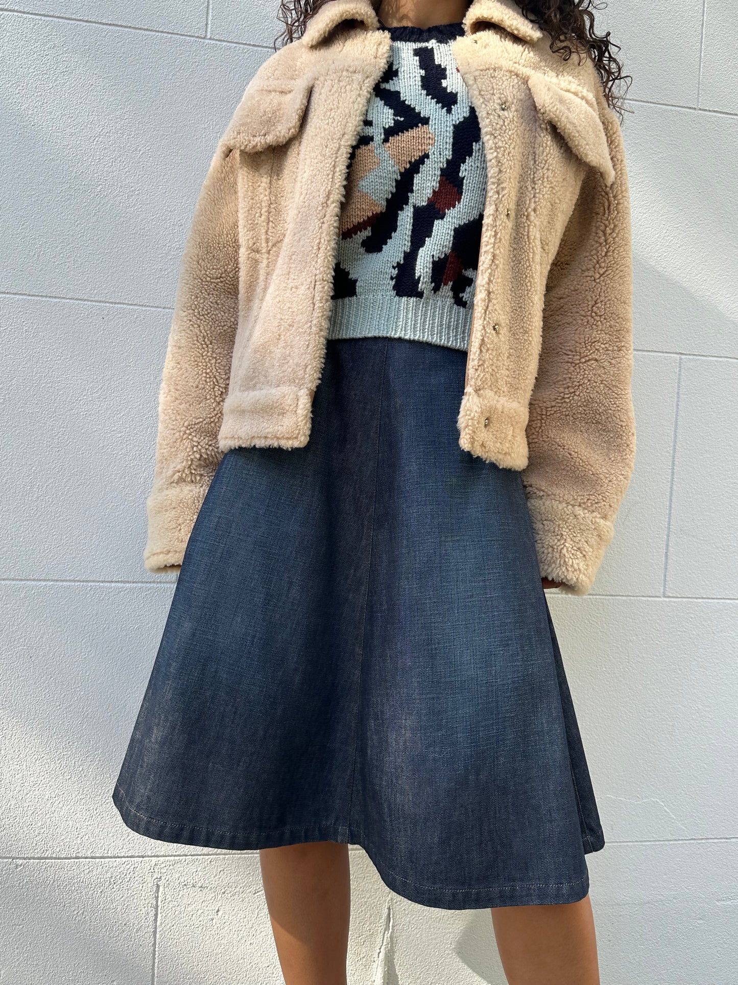Kenzo Taupe Shearling Jacket Size S