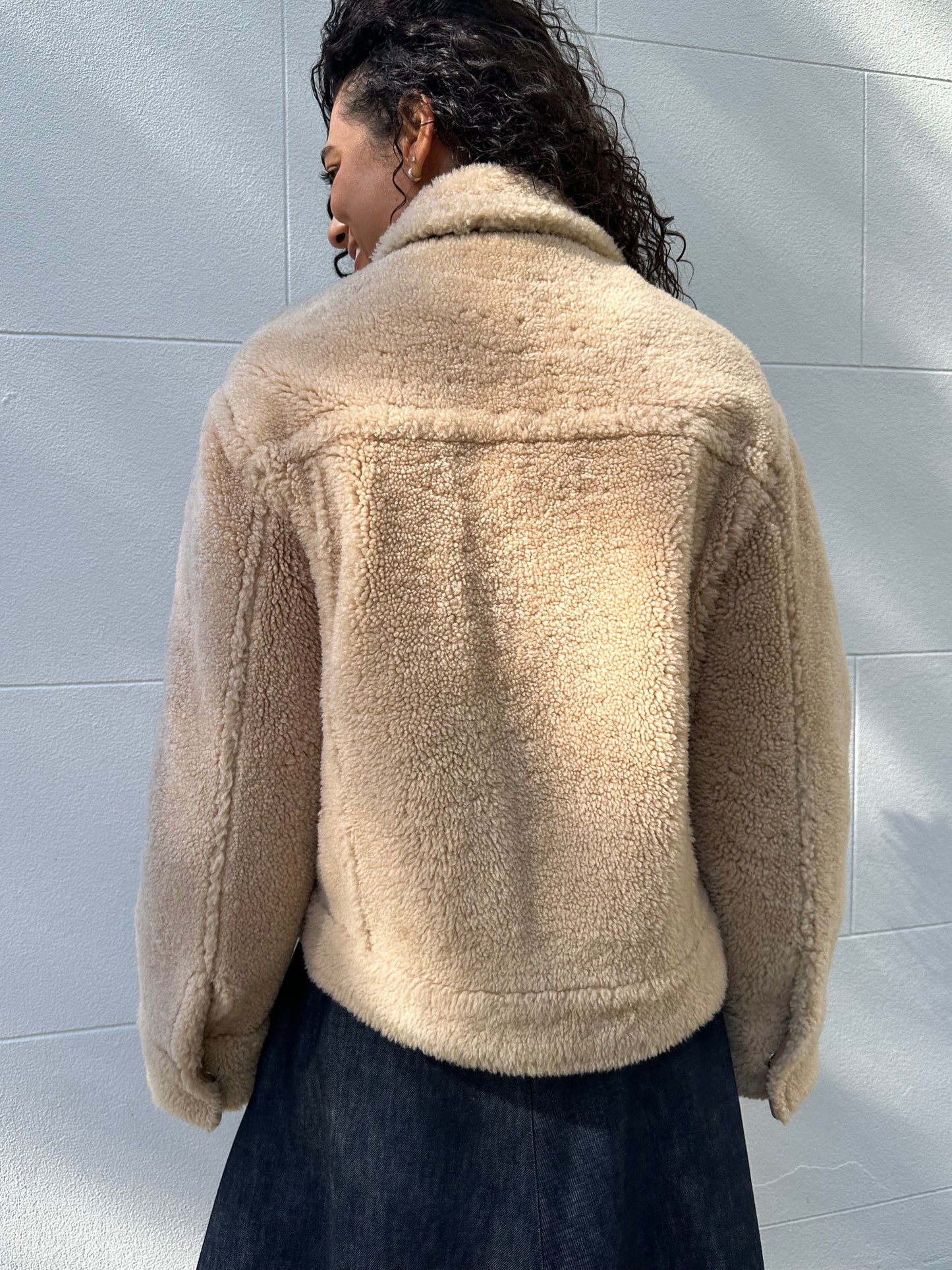 Kenzo Taupe Shearling Jacket Size S