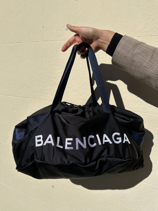 Balenciaga Black Nylon Duffle Bag