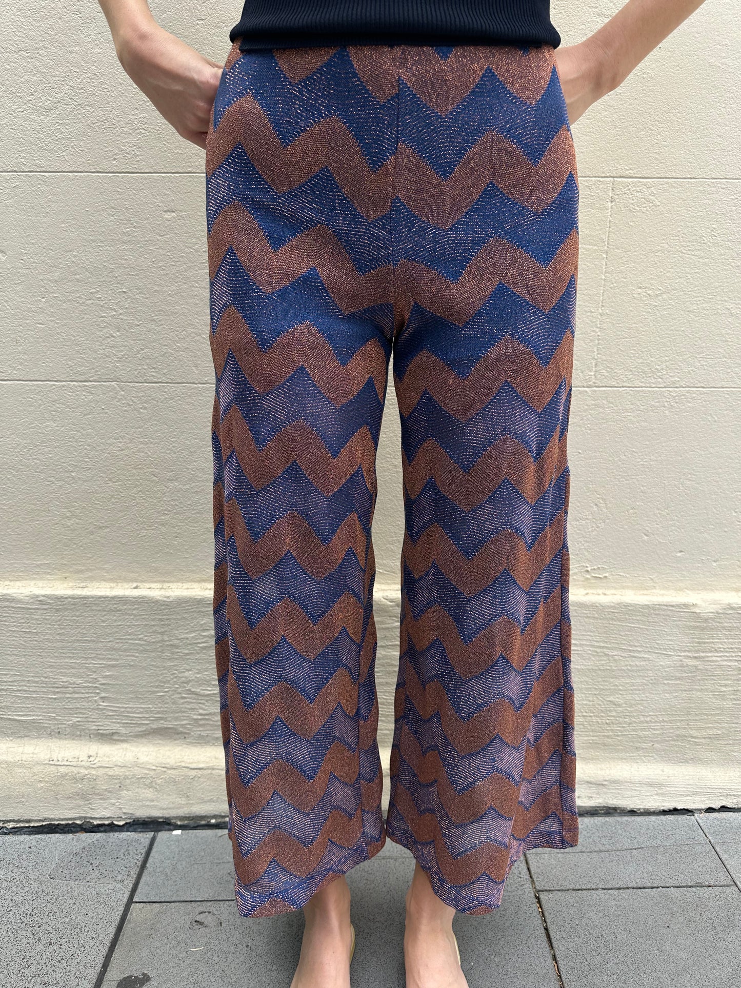 Missoni Blue Copper Stripe Pant Size S