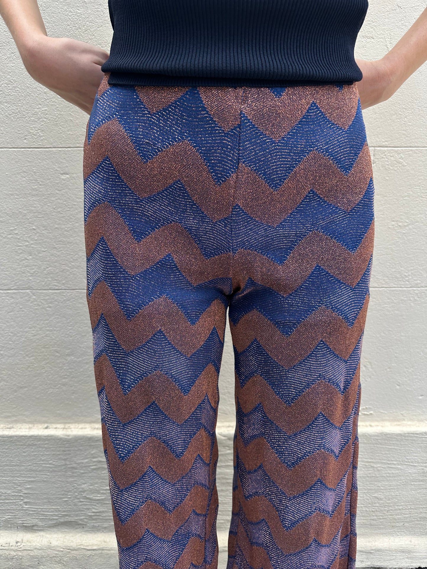 Missoni Blue Copper Stripe Pant Size S