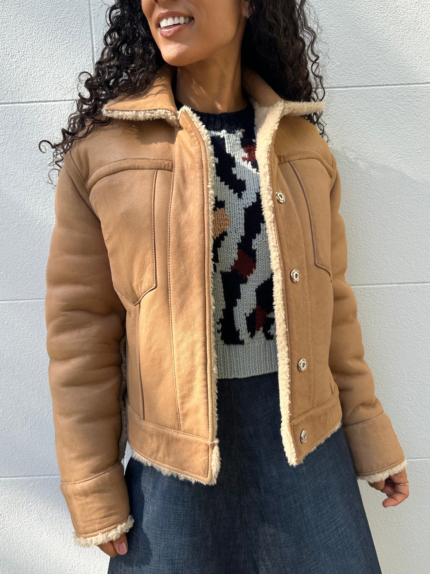 Kenzo Taupe Shearling Jacket Size S