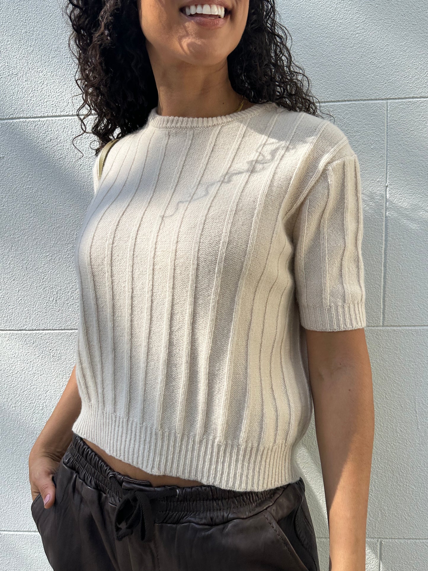 Khaite Short Cream Knit Size S