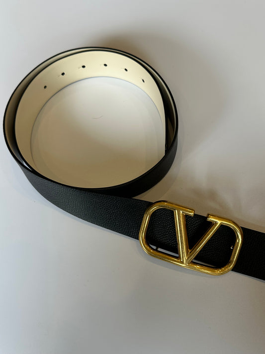 Valentino black logo belt