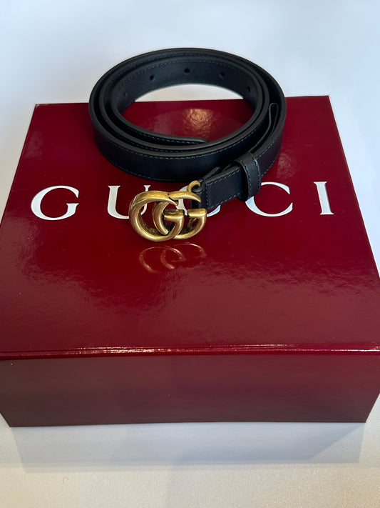 Gucci black thin belt