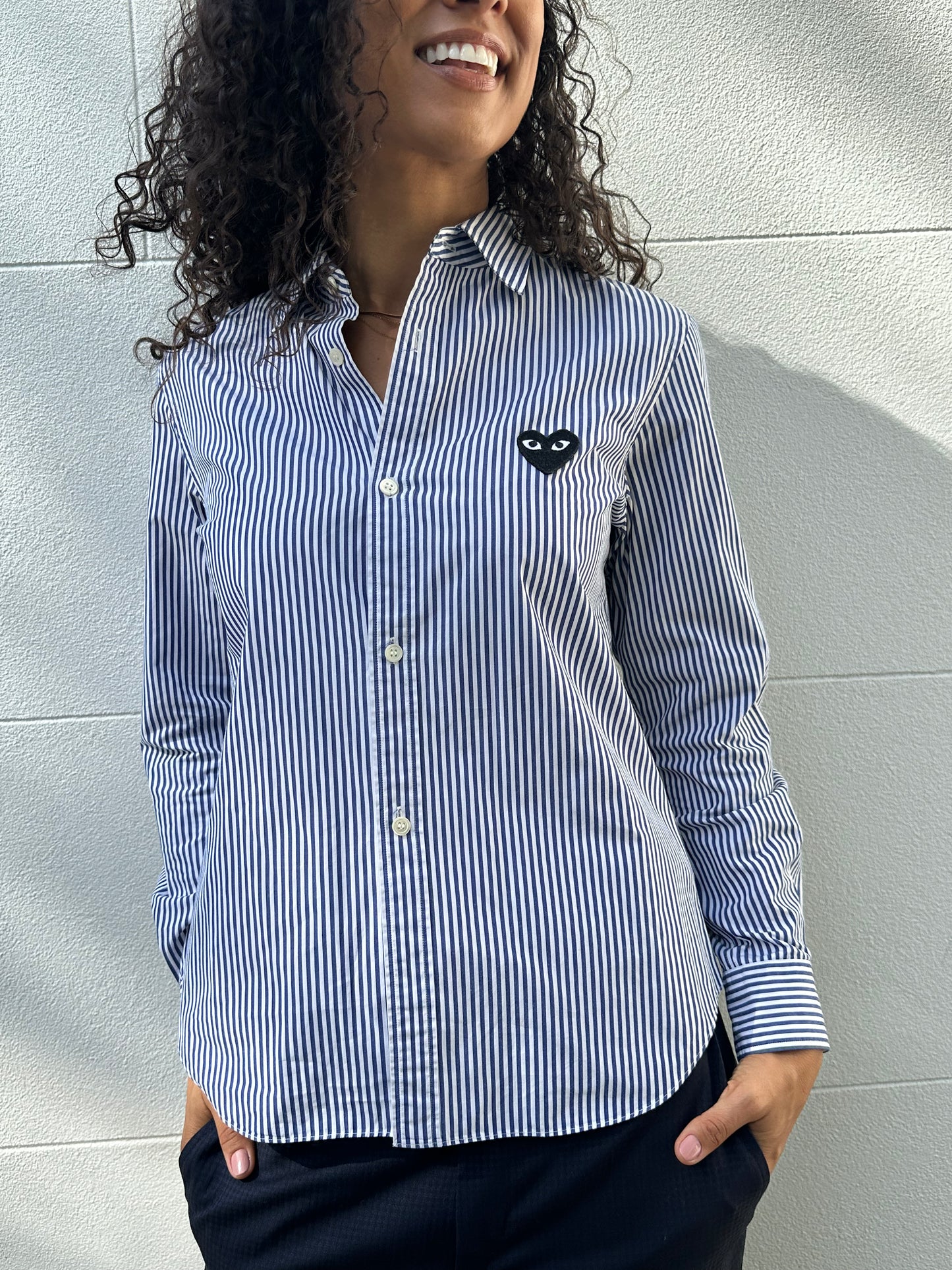Comme Des Garcons Play Stripe Shirt Size L