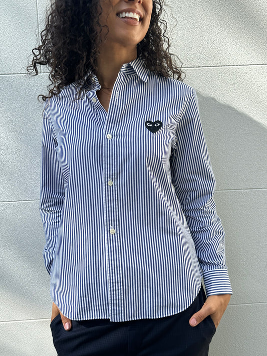 Comme Des Garcons Play Stripe Shirt Size L