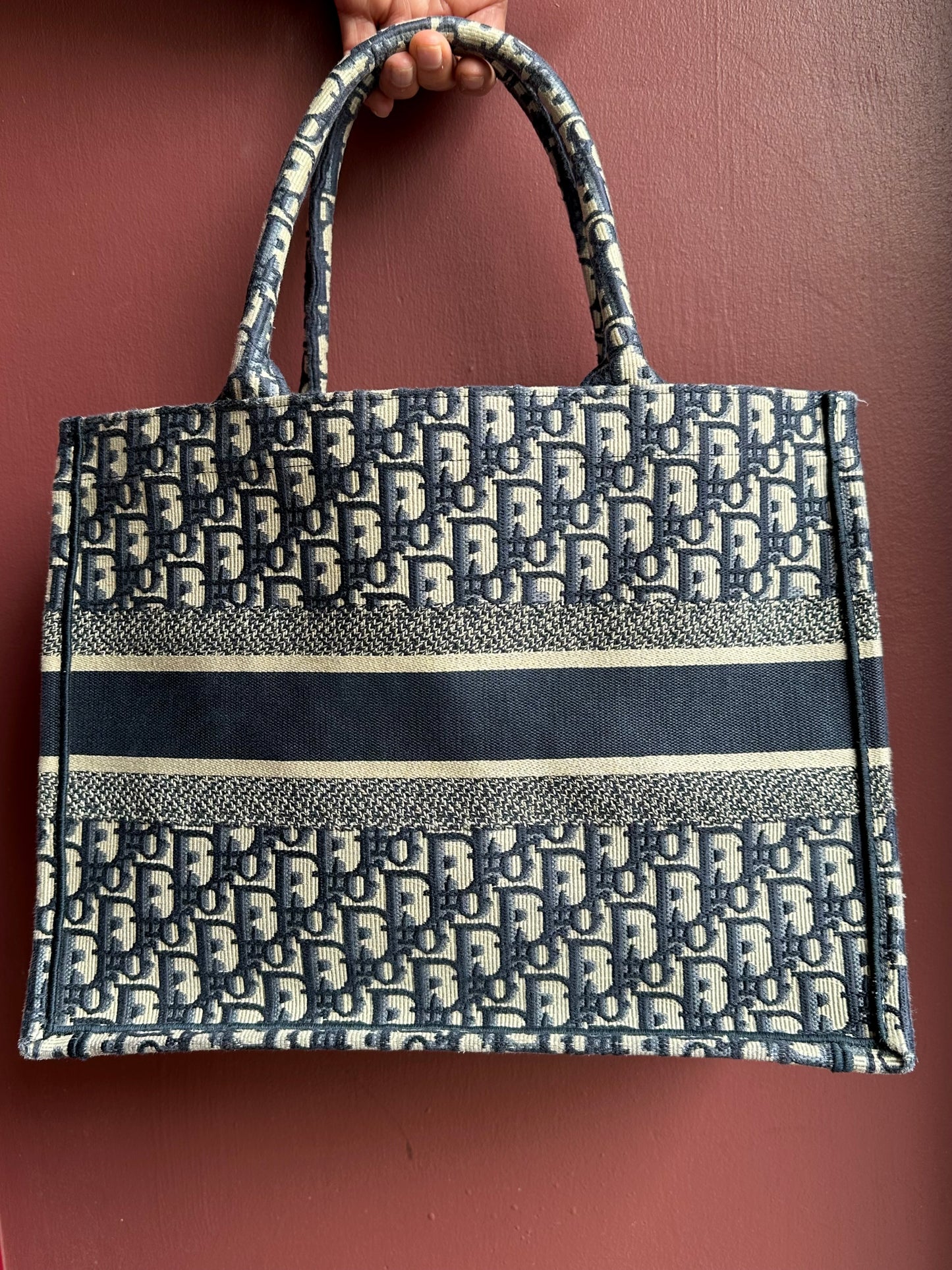 Christian Dior Blue Book Medium Tote Bag