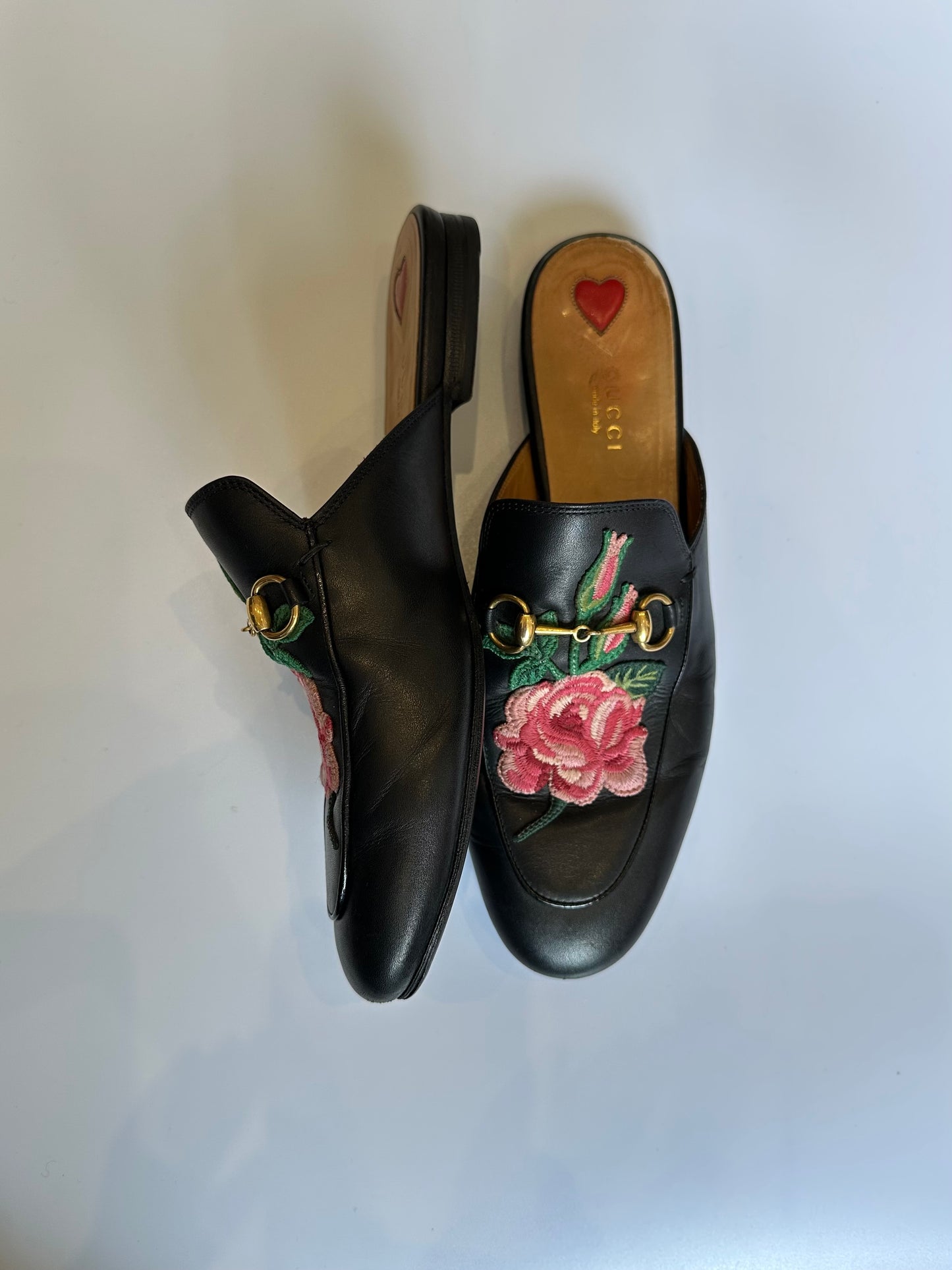Gucci Princetown Floral Mules Size 39