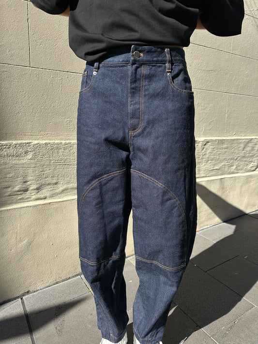 Tibi Dark Blue Barrel Jeans Size 28