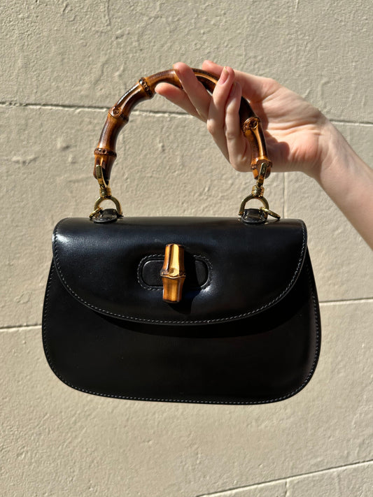 Gucci Black Bamboo Small Bag